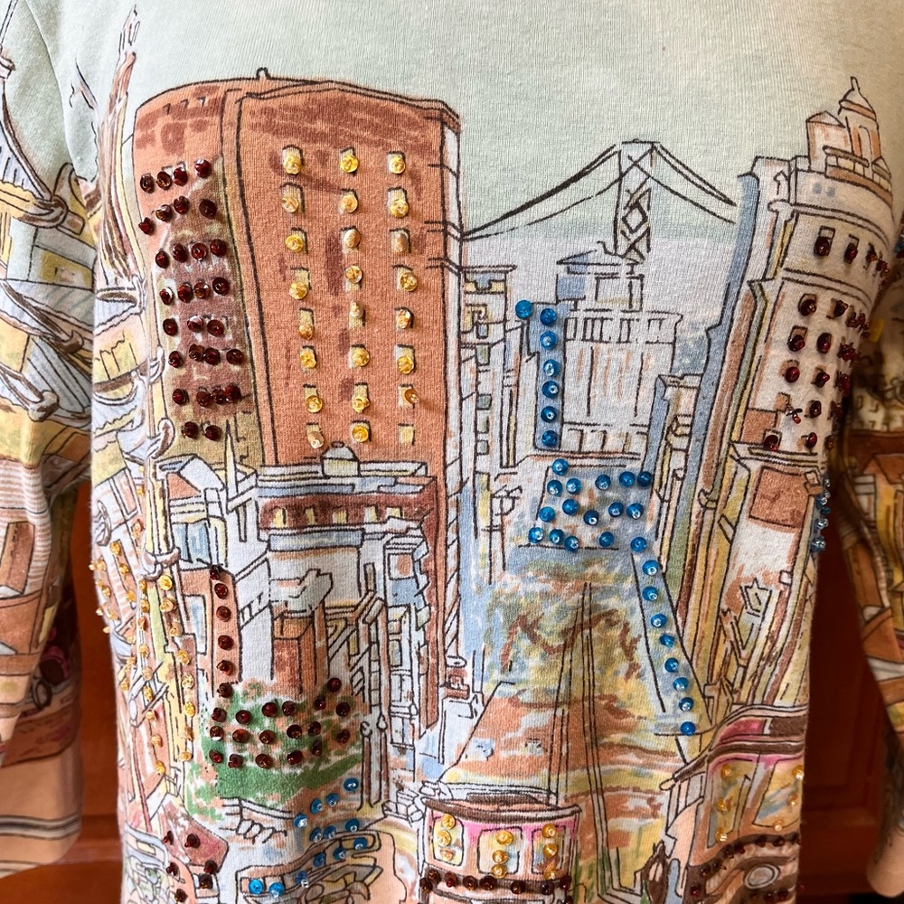 Half Moon Bay Y2K San Francisco Bling Top Shirt XL - Picture 4 of 9